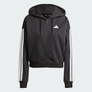 Jaqueta de Moletinho Capuz aidas Zíper Essentials Três Listras - Feminina - Foto 3