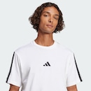 Camiseta Malha Simples Essentials Três Listras - adidas - Homem - Foto 6