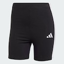 Shorts adidas Biker Cós Alto Essentials Três Listras - Feminina - Foto 3
