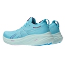 Tênis Asics Nimbus 26 Corrida Celeste e Prata - Feminino - Foto 3