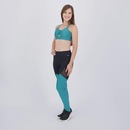 Kit Top Com Bojo Removível e Calça Legging Selene Com Recorte Feminino Preto e Verde - Foto 4