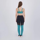 Kit Top Com Bojo Removível e Calça Legging Selene Com Recorte Feminino Preto e Verde - Foto 5