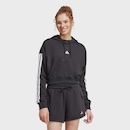 Blusão de Moletom Capuz adidas Essentials French Terry Crop 3 Listras - Feminino - Foto 2