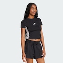 Camiseta Cropped adidas Baby Look 3 Listras - Feminina - Foto 4