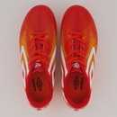 Chuteira Umbro Heatmap Campo Juvenil Vermelha e Laranja - Foto 4