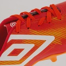 Chuteira Umbro Heatmap Campo Juvenil Vermelha e Laranja - Foto 7