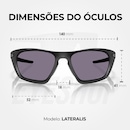 Óculos de Sol Oakley Lateralis Matte Black Ink Prizm - Unissex - Foto 5