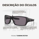 Óculos de Sol Oakley Turbine Rotor Matte Black Prizm Grey Polarized - Unissex - Foto 4