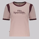 Camiseta Fila Ribbed Letter Retrô - Feminina - Foto 1