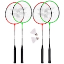 Kit de Badminton Fort 4 Raquetes 2 Petecas 1 Rede - Foto 2