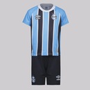 Kit Uniforme de Futebol do Grêmio I 2025 Umbro - Infantil - Foto 1