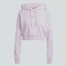 Blusão de Moletom Cropped Feminino adidas 3 Stripes com Capuz - Foto 5