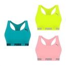 Kit Feminino Top Puma Nadador sem Costura - 3 Unidades - Foto 1