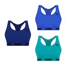 Kit Feminino Top Puma Nadador sem Costura - 3 Unidades - Foto 1