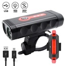 Kit Farol Lanterna para Bike 900 lumens + sinalizador Led High One USB - Foto 2