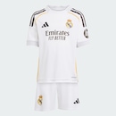 Kit Uniforme de Futebol Infantil do Real Madrid I 25/26 Adidas - Foto 2