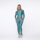 Cropped Manga Longa Justo Poliamida Laminado com Bojo Feminino - Foto 4