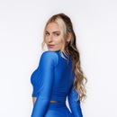 Cropped Manga Longa Justo Poliamida Laminado Bojo com Feminino - Foto 2