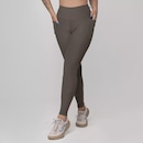 Calça Legging Fitness Textura Canelado Bolso Poliamida Feminina - Foto 1
