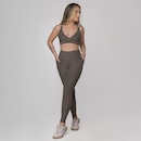 Calça Legging Fitness Textura Canelado Bolso Poliamida Feminina - Foto 3