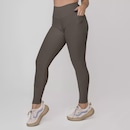 Calça Legging Fitness Textura Canelado Bolso Poliamida Feminina - Foto 4