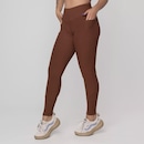 Calça Legging Fitness Textura Canelado Bolso Poliamida Feminina - Foto 3