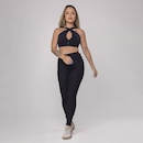 Calça Legging Fitness Textura Canelado Poliamida Feminina - Foto 2