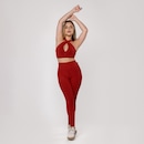 Calça Legging Fitness Textura Canelado Poliamida Feminina - Foto 5