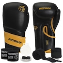 Kit Luva Boxe Muay Thai Elite Pretorian + 2 Par Bandagem + Bucal - Foto 1