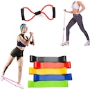 Kit Elástico DK Extensor Para Exercicio E Conjunto 5 Faixa Elastica Thera Band Treino - Foto 2