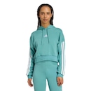 Blusão Moletinho com Capuz Cropped Feminino Adidas Essentials Três Listras - Foto 1