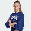 Blusão de Moletom com Gola Redonda Infantil Adidas Essentials Sazonais Tipografia Universitário - Foto 5