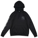 Blusão de Moletom Canguru Masculino New Era New York Yankees Back to Black - Foto 1