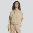 Blusão de Moletom Cropped adidas Essentials 3 Stripes Feminino - Foto 1