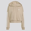 Blusão de Moletom Cropped adidas Essentials 3 Stripes Feminino - Foto 4