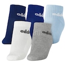 Kit 5 Pares de Meias Sortidas adidas Ankle Linear Pack Infantil Tamanho 32 ao 34 - Foto 3