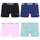 Cueca Boxer Sem Costura Puma - 4 unidades - Masculina - Foto 1
