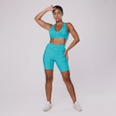 Bermuda Feminina Orbis Fitness Meia Coxa Jacquard Poliamida Cós Alto - Foto 2