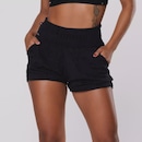 Short Feminino Orbis Fitness Bolso Fitness Jacquard Poliamida Cintura Alta - Foto 1
