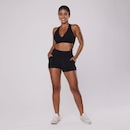 Short Feminino Orbis Fitness Bolso Fitness Jacquard Poliamida Cintura Alta - Foto 2