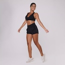 Short Feminino Orbis Fitness Bolso Fitness Jacquard Poliamida Cintura Alta - Foto 3