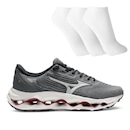 Tênis Mizuno Wave Legend 4 Masculino + 3 Pares de Meias - Foto 1