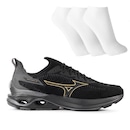 Tênis Mizuno Wave Mirai 7 Masculino + 3 Pares de Meias - Foto 1