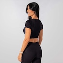 Conjunto Fitness Calça E Cropped Canelado Alma Genius Feminino - Foto 4