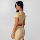Conjunto Fitness Short E Cropped Canelado Alma Genius Feminino - Foto 5