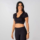 Conjunto Fitness Short E Cropped Canelado Alma Genius Feminino - Foto 4
