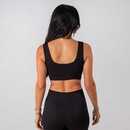 Conjunto Fitness Short E Top Alça Canelado Alma Genius Feminino - Foto 4