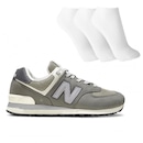 Tênis Unissex New Balance 574 V2 + 3 Pares de Meias - Foto 1