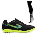 Chuteira De Society Topper Top Drible VI Masculino + Meião Penalty Matis 788 - Foto 1