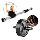 Kit Crossfit Vollo Barra Fixa Porta Ajustável + Roda Dupla - Foto 1